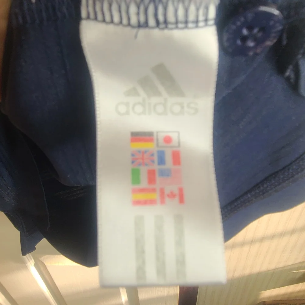 Adidas Virginia Cavaliers Polo L Navy Striped‎ Golf Shirt